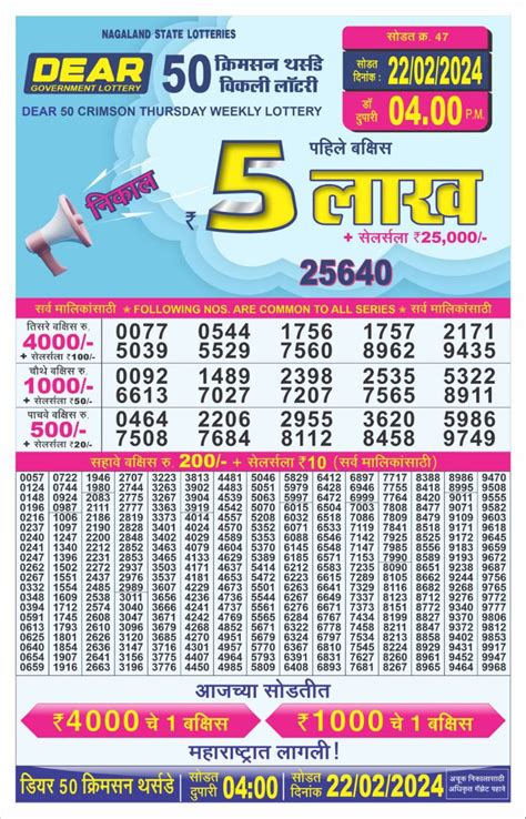 dear 50 azure tuesday weekly lottery result|Nagaland State Lottery Result: February 27, 2024, 4 PM Live .